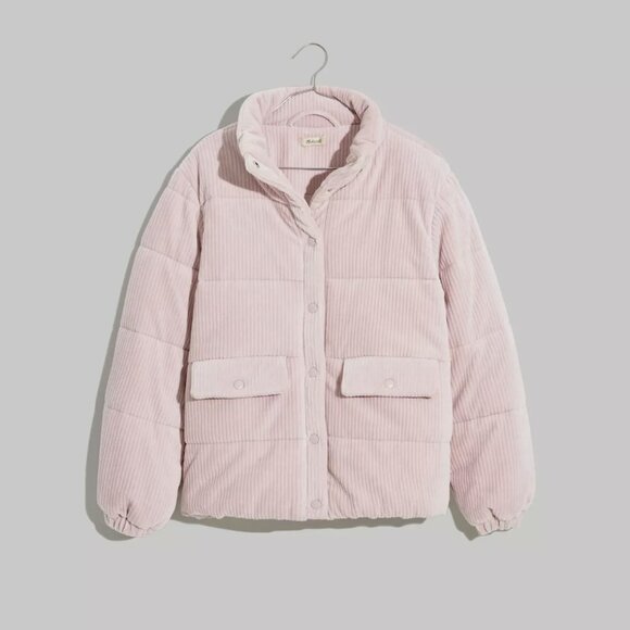 Madewell Pale Lilac Wyman Quilted Corduroy Puffer Jacket